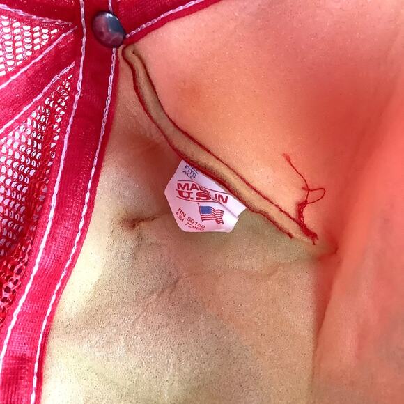 Vintage Enjoy Coca Cola Satin Red Foam Mesh Hat SnapBack Cap Made in USA * NICE! - Picture 10 of 11